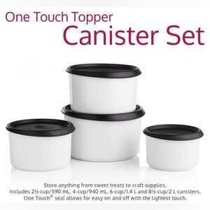 Tupperware One Touch Topper Canister Set